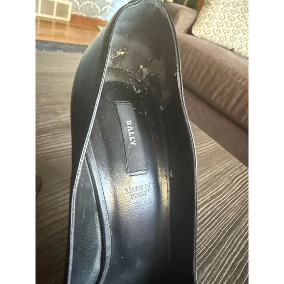 BALLY Black Leather Epira Platform Peep Toe Heels Sz. 7.5 - Picture 4 of 8